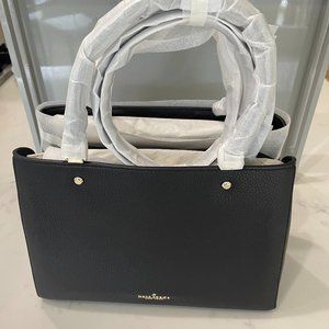 Kate Spade Leila Medium Triple Compartment Satchel Black Pebbled Bag
